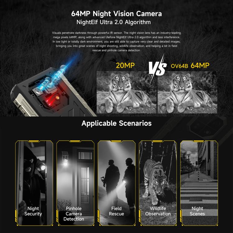 Ulefone Armor 22 Pro, eSIM, 8 GB + 256 GB, 6,58 Zoll Display, Android 15, 4G, NFC, OTG