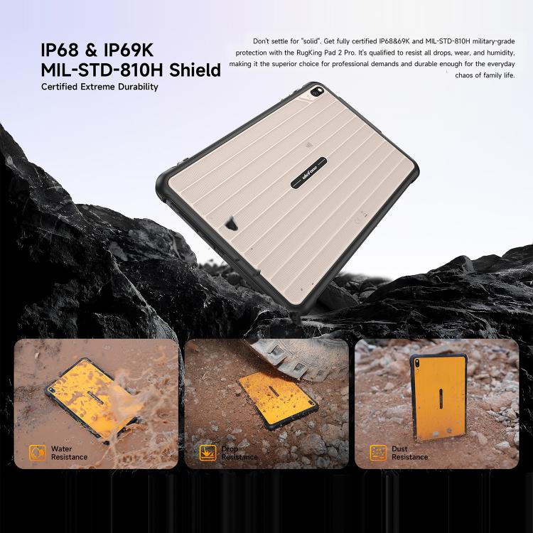 Ulefone Rugking Pad 2 Pro, 8 GB + 256 GB, 10,1 Zoll, Android 16, Unisoc T7250 Octa-Core-Prozessor, 4G