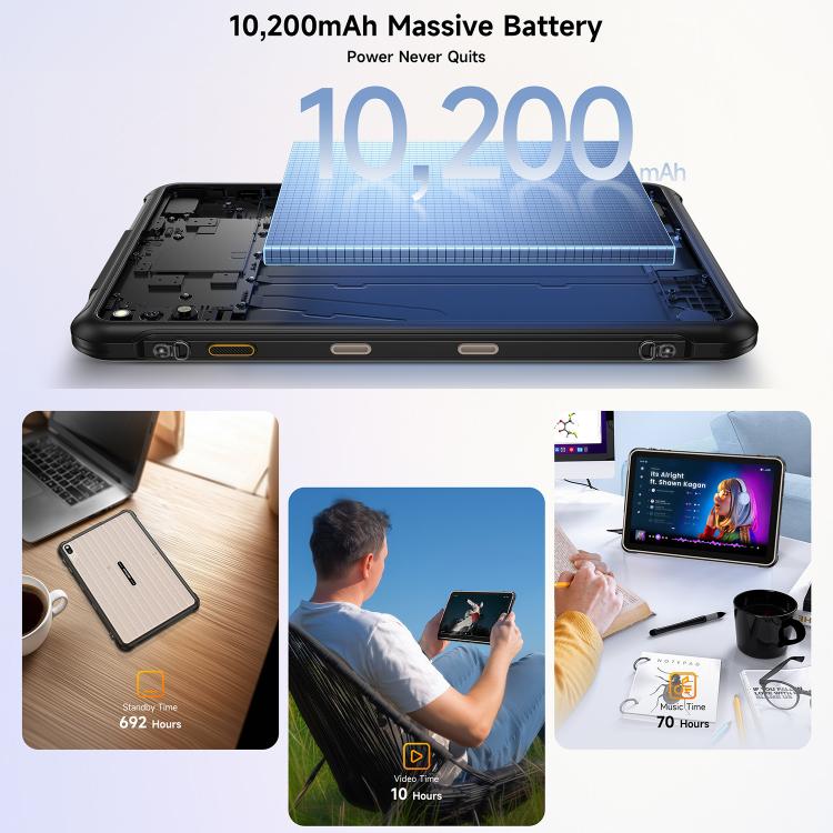 Ulefone Rugking Pad 2 Pro, 8 GB + 256 GB, 10,1 Zoll, Android 16, Unisoc T7250 Octa-Core-Prozessor, 4G