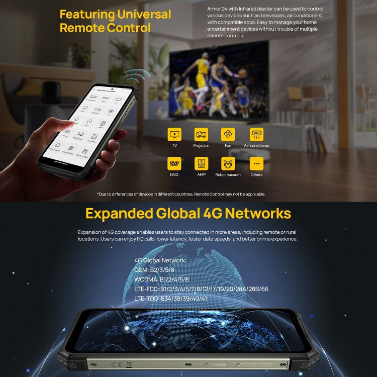 Ulefone Ulefone Armor 24, robustes Telefon, seitlicher Fingerabdruck, 22000 mAh, 6,78 Zoll Android 13 MediaTek Helio G96 Octa Core, Netzwerk: 4G, NFC, Armor 24