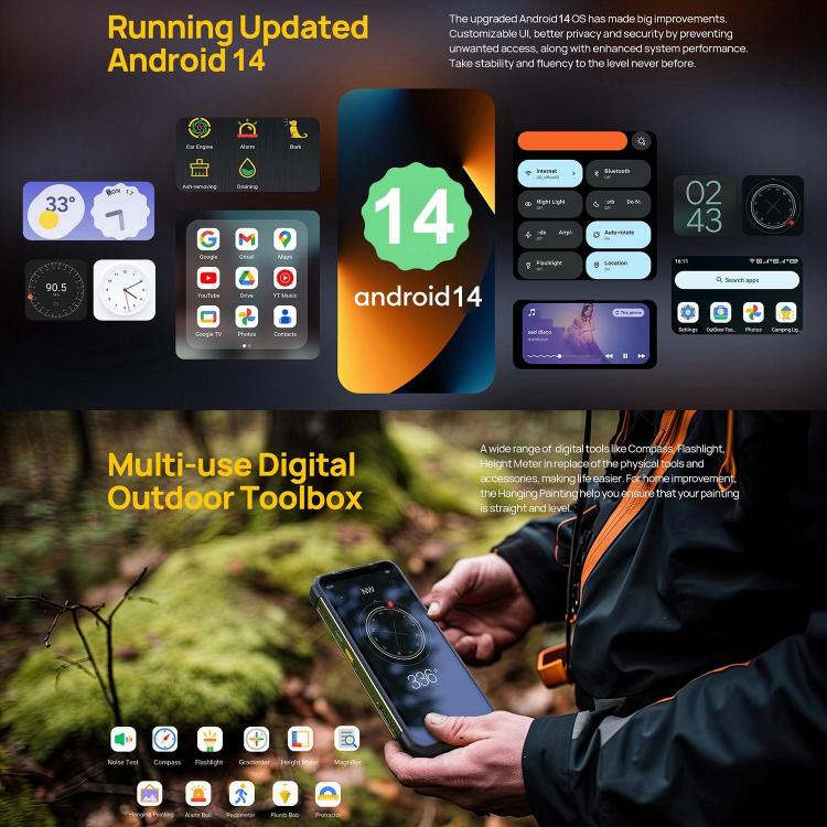 Ulefone Ulefone Armor 24, robustes Telefon, seitlicher Fingerabdruck, 22000 mAh, 6,78 Zoll Android 13 MediaTek Helio G96 Octa Core, Netzwerk: 4G, NFC, Armor 24