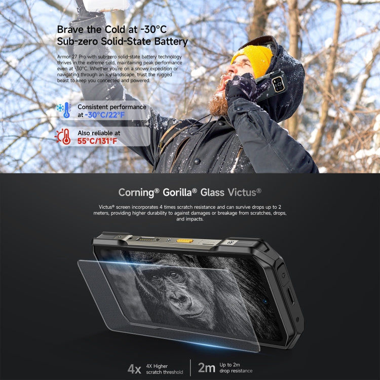 Ulefone Ulefone Armor 27 Pro, 12 GB + 256 GB, Nachtsicht, 10600 mAh, 6,78 Zoll Android 14, 5G, NFC