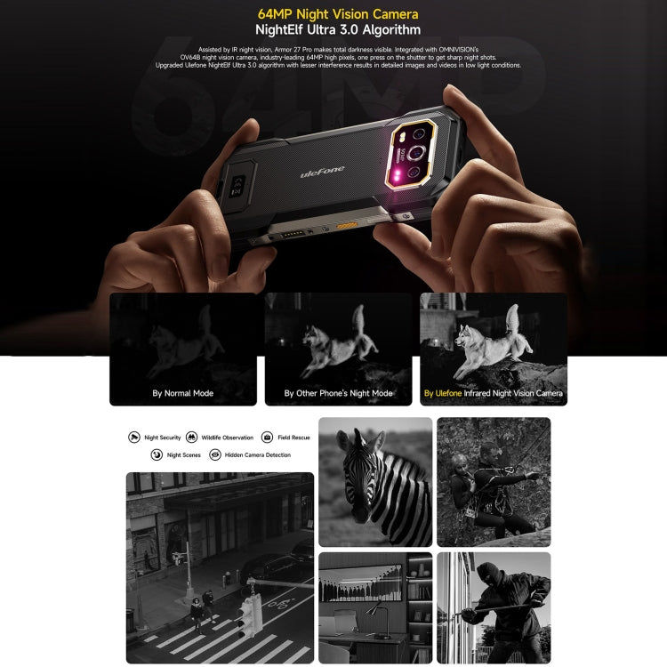 Ulefone Ulefone Armor 27 Pro, 12 GB + 256 GB, Nachtsicht, 10600 mAh, 6,78 Zoll Android 14, 5G, NFC