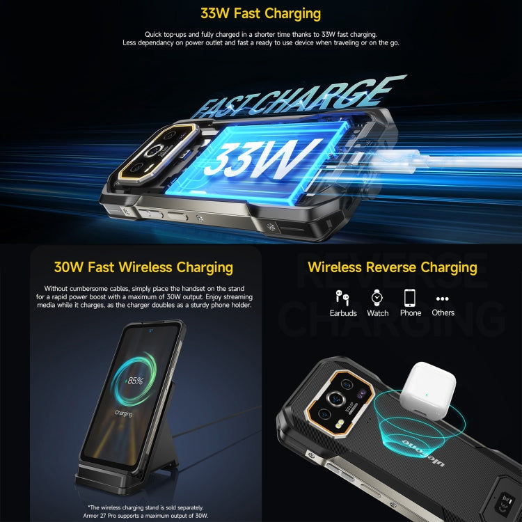Ulefone Ulefone Armor 27 Pro, 12 GB + 256 GB, Nachtsicht, 10600 mAh, 6,78 Zoll Android 14, 5G, NFC