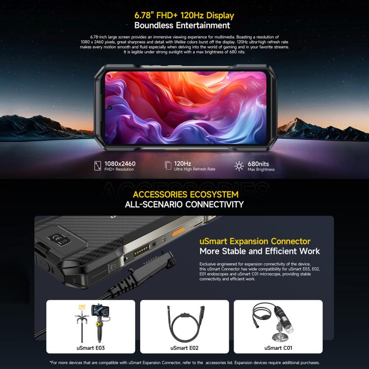 Ulefone Ulefone Armor 27T+, 12 GB + 256 GB, Wärmebildkamera, Nachtsicht, 10600mAh Akku, 6,78 Zoll Display, Android 14, 4G, NFC, OTG