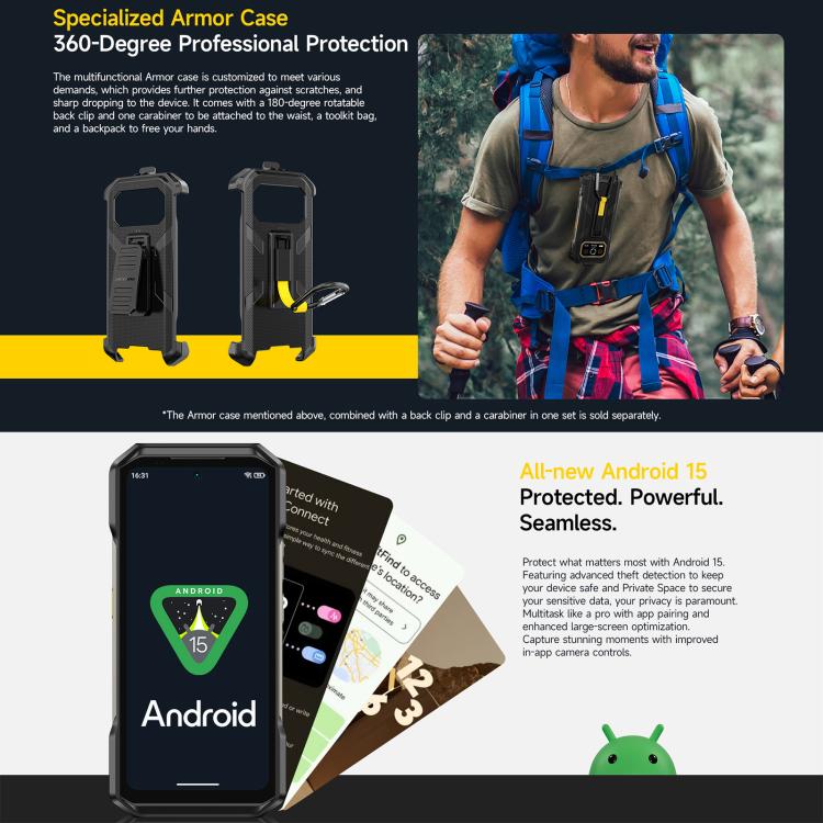 Ulefone Ulefone Armor 27T+, 12 GB + 256 GB, Wärmebildkamera, Nachtsicht, 10600mAh Akku, 6,78 Zoll Display, Android 14, 4G, NFC, OTG