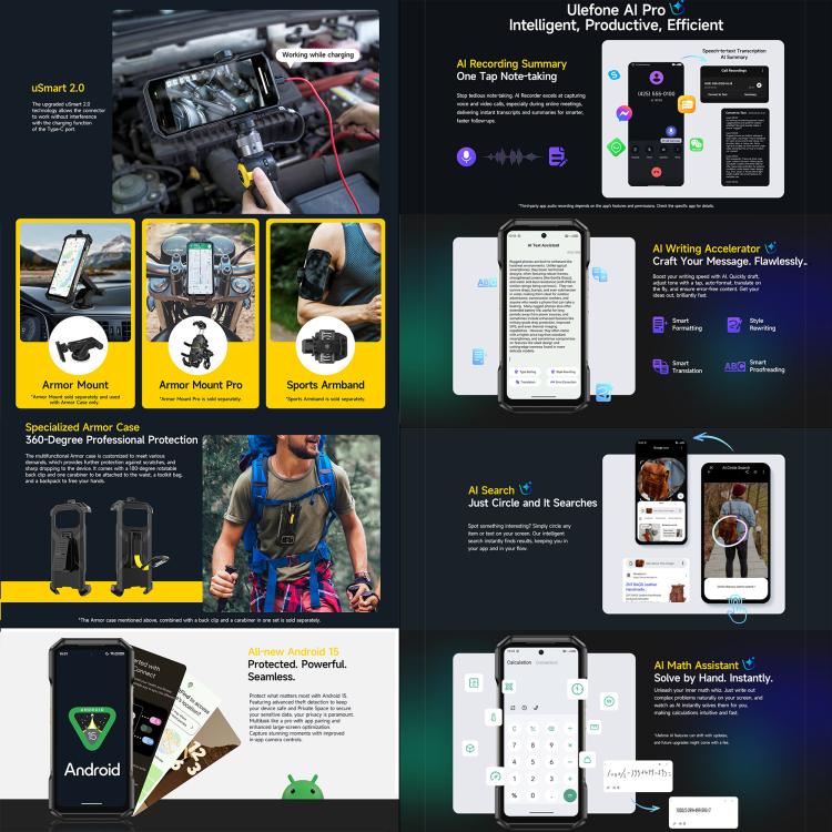 Ulefone Ulefone Armor 27T Pro+, FLIR 3.5 Wärmebildkamera, 12 GB RAM + 256 GB, Nachtsichtfunktion, 10600mAh Akku, 6,78 Zoll Display, Android 15, 5G, NFC