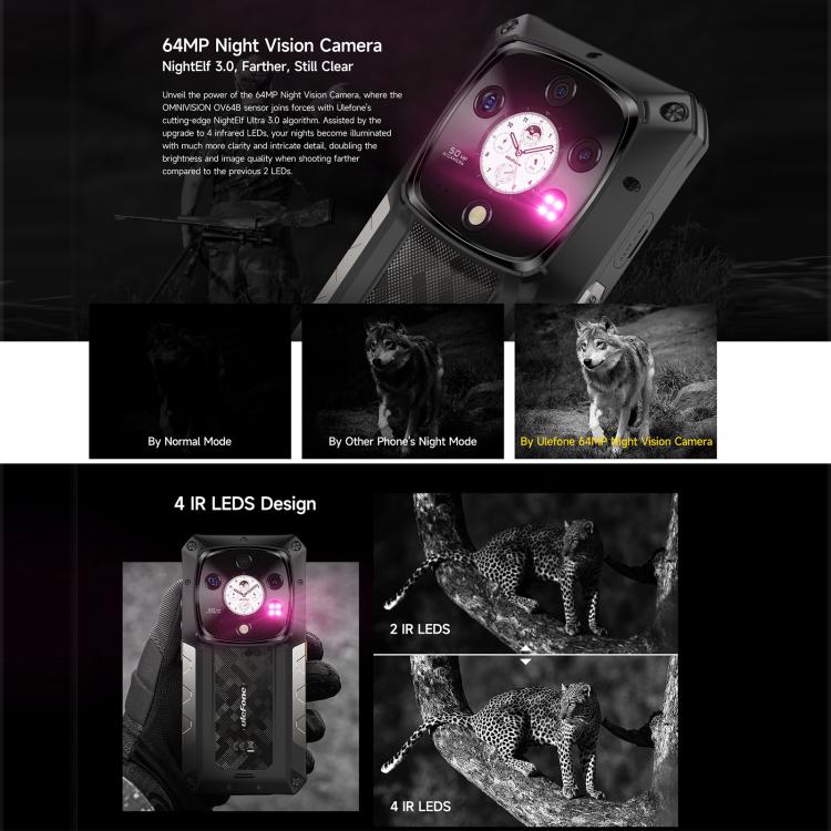 Ulefone Ulefone Armor 28 Pro – Robustes Smartphone, 16 GB + 512 GB, Nachtsichtfunktion, 10600 mAh Akku, 6,67 Zoll + 1,04 Zoll Display, Android 15, MediaTek Dimensity 7300 Octa-Core-Prozessor, 5G, NFC