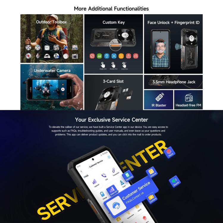 Ulefone Ulefone Armor 28 Pro – Robustes Smartphone, 16 GB + 512 GB, Nachtsichtfunktion, 10600 mAh Akku, 6,67 Zoll + 1,04 Zoll Display, Android 15, MediaTek Dimensity 7300 Octa-Core-Prozessor, 5G, NFC