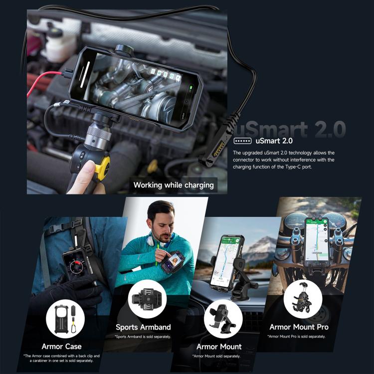 Ulefone Ulefone Armor 28 Pro – Robustes Smartphone, 16 GB + 512 GB, Nachtsichtfunktion, 10600 mAh Akku, 6,67 Zoll + 1,04 Zoll Display, Android 15, MediaTek Dimensity 7300 Octa-Core-Prozessor, 5G, NFC