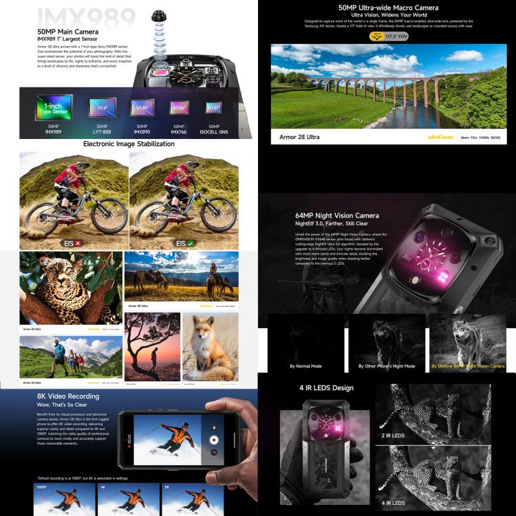 Ulefone Ulefone Armor 28 Ultra, 16 GB + 1 TB, Nachtsicht, 10600 mAh, 6,67 Zoll Android 14, 5G, NFC