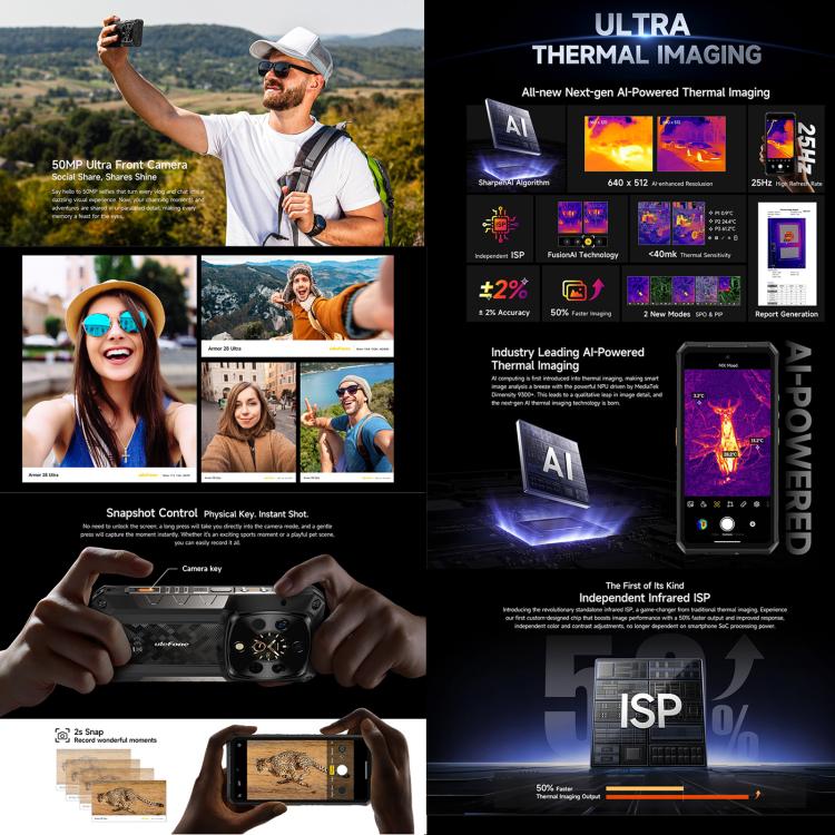 Ulefone Ulefone Armor 28 Ultra Thermal, 16 GB + 1 TB, Nachtsicht, 10600 mAh, 6,67 Zoll Android 14, 5G, NFC