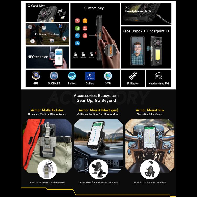 Ulefone Ulefone Armor 30, 12 GB + 512 GB, Nachtsicht, (IP68/IP69K), 6,95 Zoll, Android 15, 4G, NFC, OTG