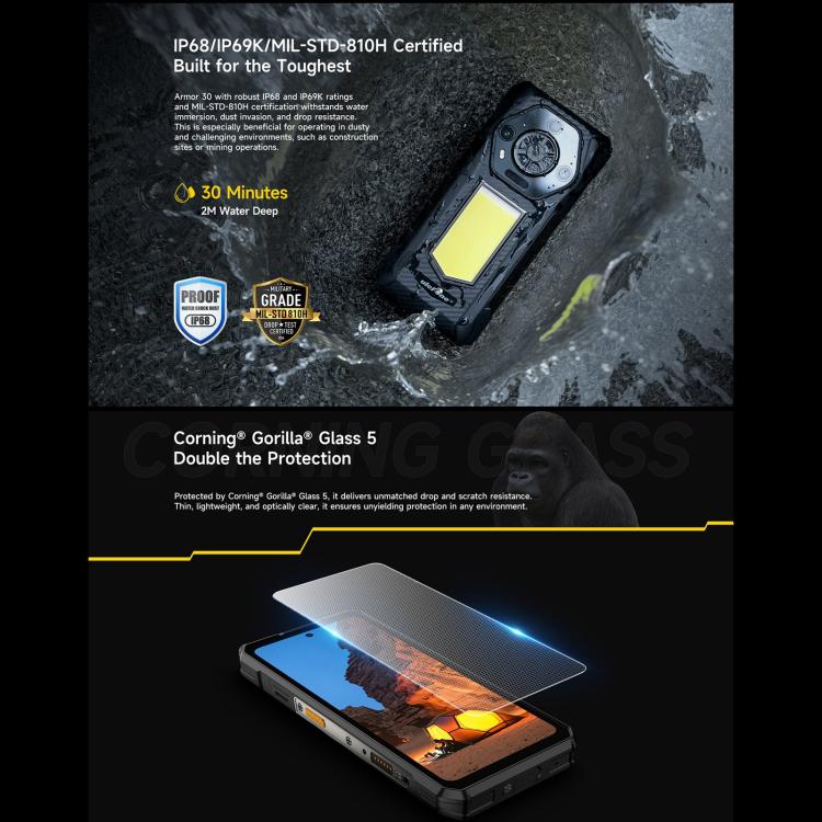 Ulefone Ulefone Armor 30, 12 GB + 512 GB, Nachtsicht, (IP68/IP69K), 6,95 Zoll, Android 15, 4G, NFC, OTG