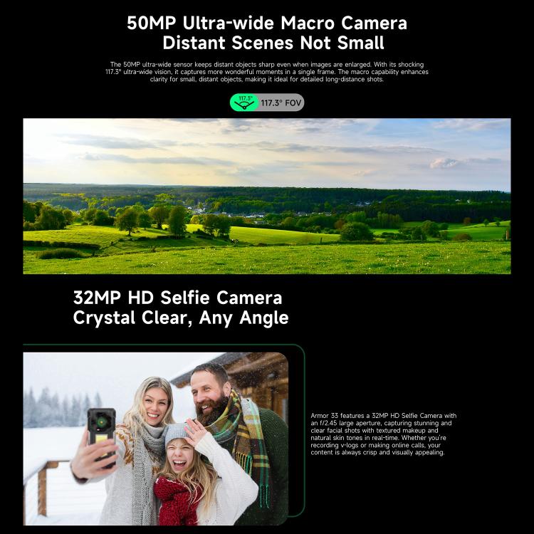 Ulefone Ulefone Armor 33, 12 GB + 512 GB, 6,95 Zoll, Android 15, 4G, OTG, NFC, LED-Beleuchtung