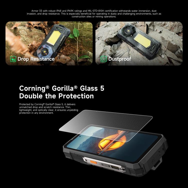 Ulefone Ulefone Armor 33, 12 GB + 512 GB, 6,95 Zoll, Android 15, 4G, OTG, NFC, LED-Beleuchtung