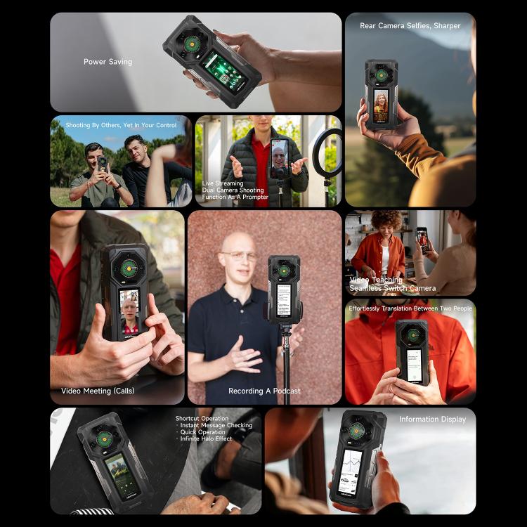 Ulefone Ulefone Armor 33 Pro, 16 GB + 512 GB, Nachtsicht, 6,95 Zoll + 3,4 Zoll Dual-Screen, Android 14, 5G, OTG, NFC