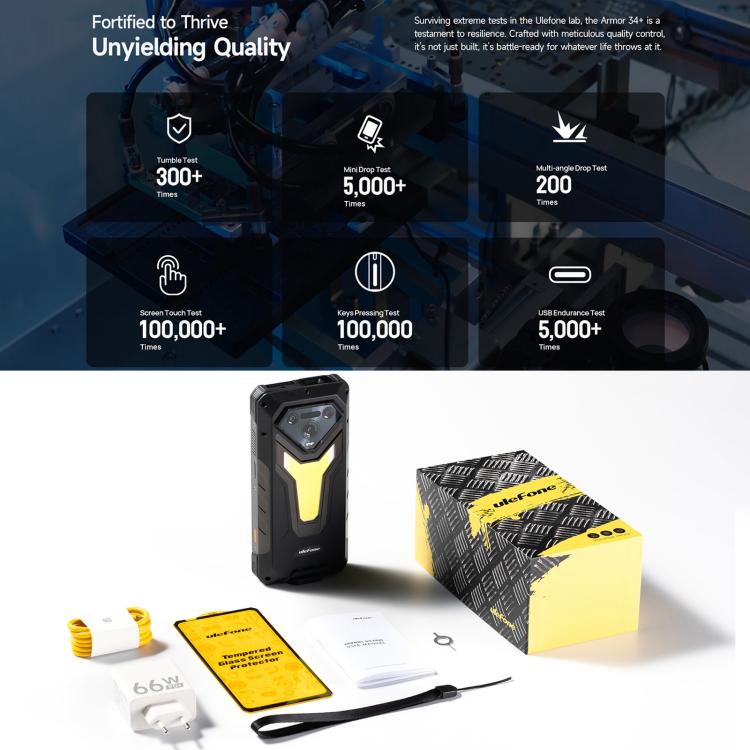 Ulefone Ulefone Armor 34+, 16 GB + 512 GB, Nachtsicht, (IP68/IP69K), 6,95 Zoll, Android 15, 5G, NFC, OTG