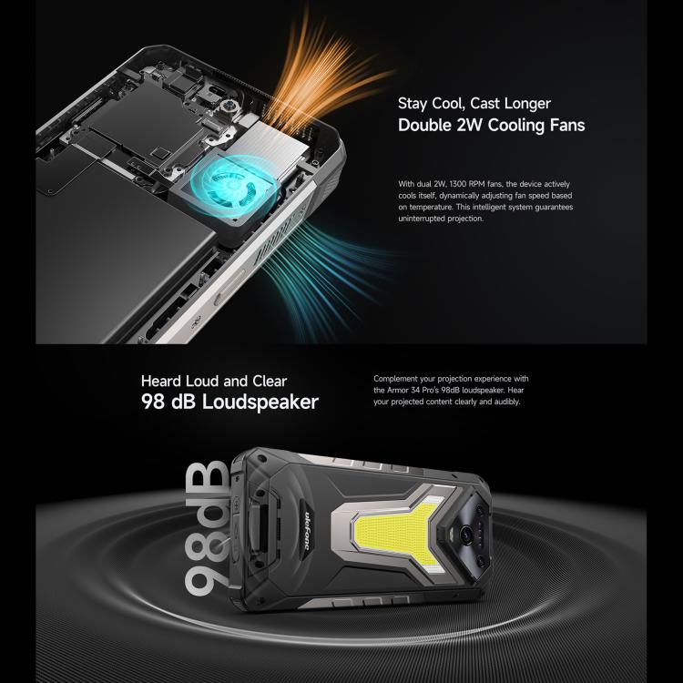 Ulefone Ulefone Armor 34 Pro, 16 GB + 512 GB, Nachtsicht, (IP68/IP69K), 6,95 Zoll, Android 15, 5G, NFC, OTG