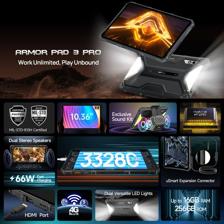 Ulefone Ulefone Armor Pad 3 Pro, 10,36 Zoll Android 13 MediaTek MT8788 Octa Core 4G