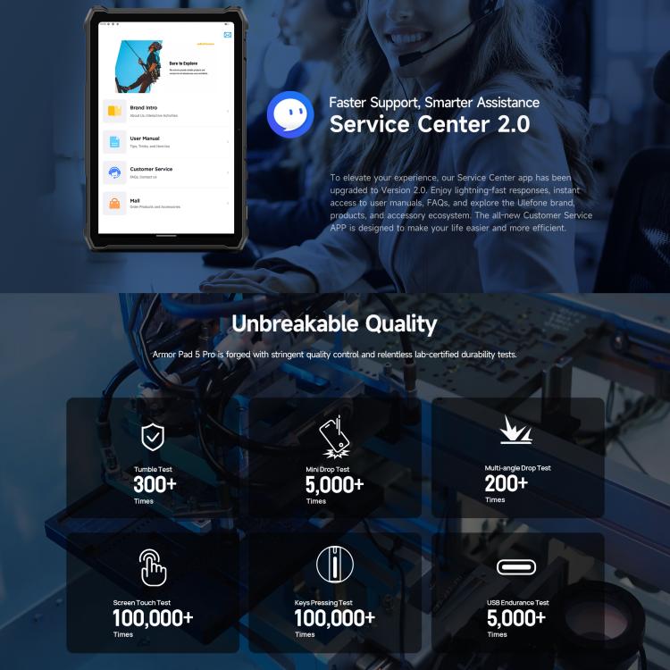 Ulefone Ulefone Armor Pad 5 Pro, 12 GB + 512 GB, 11 Zoll, Android 15, MediaTek Dimensity 7400X Octa-Core-Prozessor, 5G