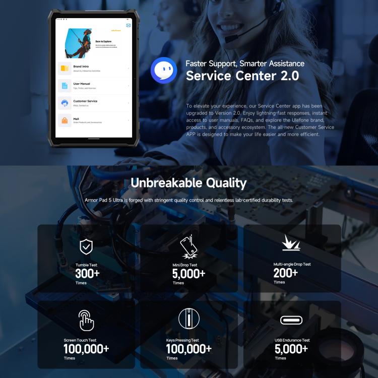 Ulefone Ulefone Armor Pad 5 Ultra, 12 GB + 512 GB, 11 Zoll, Android 15, integrierter Projektor, 5G