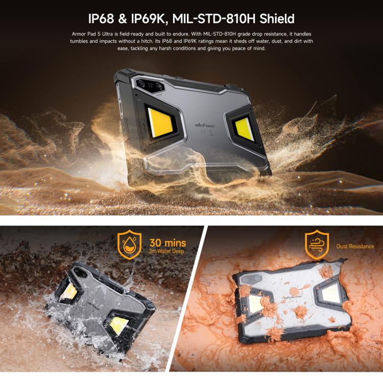 Ulefone Ulefone Armor Pad 5 Ultra, 12 GB + 512 GB, 11 Zoll, Android 15, integrierter Projektor, 5G