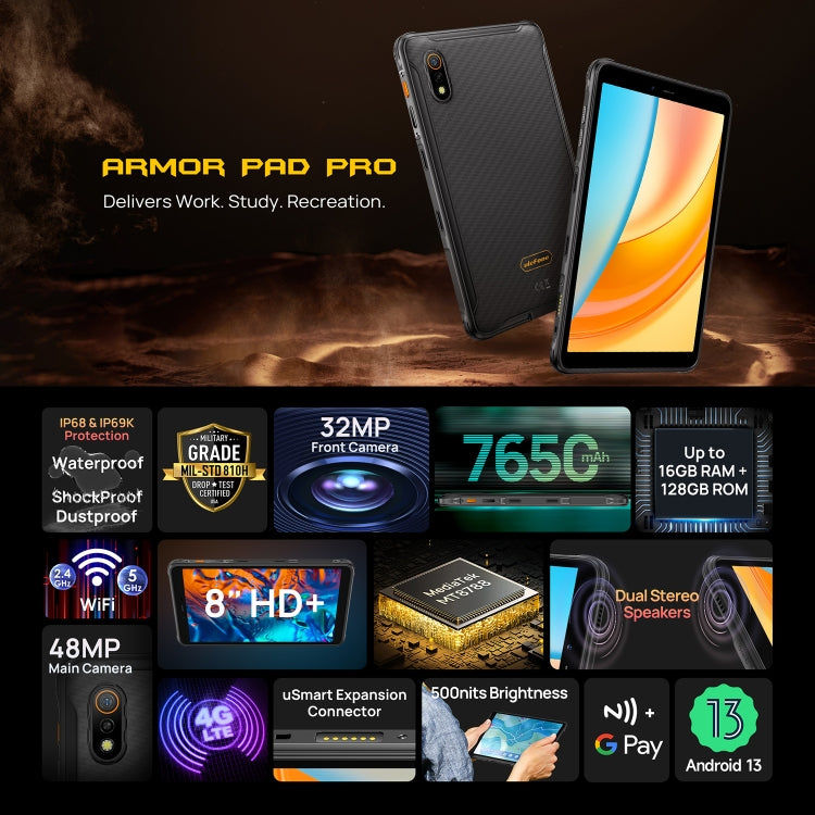 Ulefone Ulefone Armor Pad Pro, 8 Zoll Android 13 MediaTek MT8788 Octa Core 4G