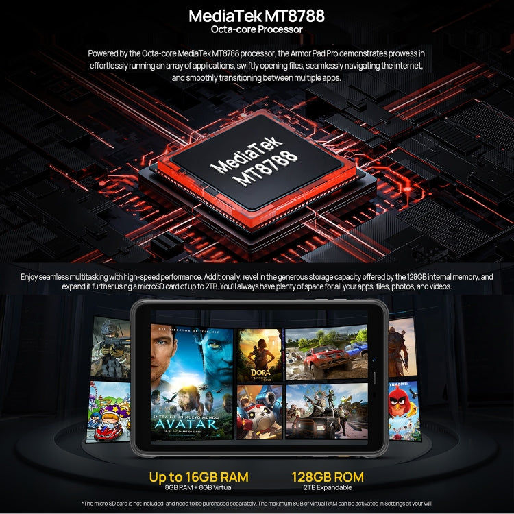 Ulefone Ulefone Armor Pad Pro, 8 Zoll Android 13 MediaTek MT8788 Octa Core 4G