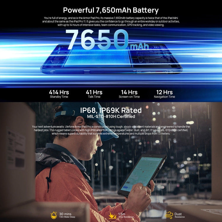 Ulefone Ulefone Armor Pad Pro, 8 Zoll Android 13 MediaTek MT8788 Octa Core 4G