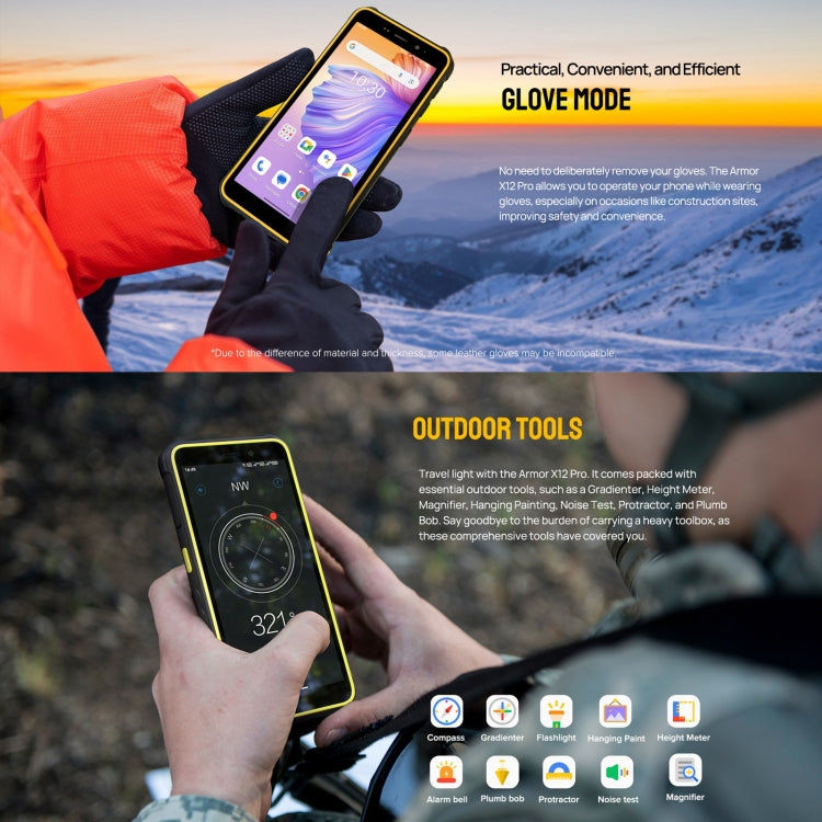 Ulefone Ulefone Armor X12 Pro, Telefon, 5,45 Zoll Android 13 MediaTek Helio G36 Octa Core, 4G, NFC, 4GB+64GB