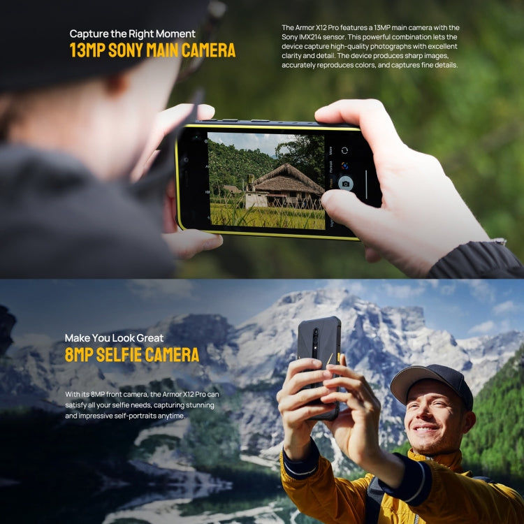 Ulefone Ulefone Armor X12 Pro, Telefon, 5,45 Zoll Android 13 MediaTek Helio G36 Octa Core, 4G, NFC, 4GB+64GB