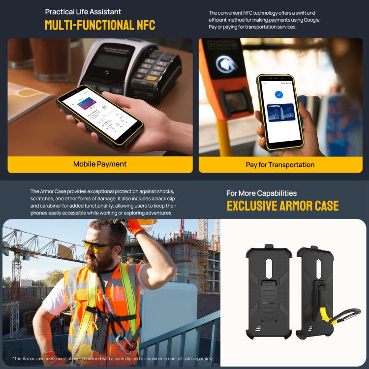 Ulefone Ulefone Armor X12 Pro, Telefon, 5,45 Zoll Android 13 MediaTek Helio G36 Octa Core, 4G, NFC, 4GB+64GB