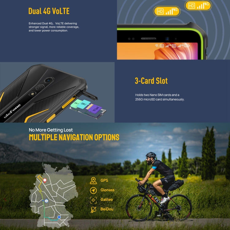 Ulefone Ulefone Armor X12 Pro, Telefon, 5,45 Zoll Android 13 MediaTek Helio G36 Octa Core, 4G, NFC, 4GB+64GB