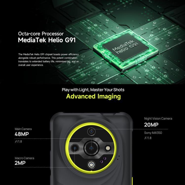 Ulefone Ulefone Armor X31, 6 GB + 128 GB, Nachtsicht, IP68/IP69K, 6,56 Zoll Android 14, 4G, NFC, OTG