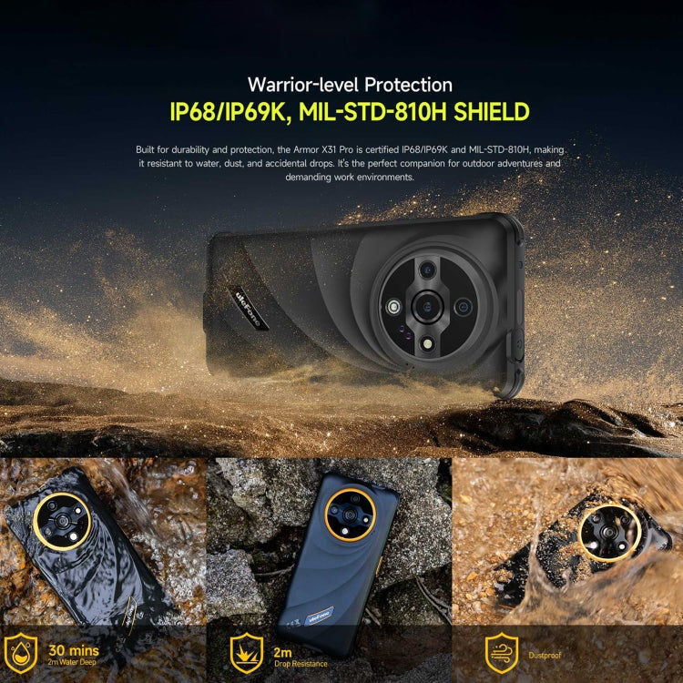 Ulefone Ulefone Armor X31 Pro 5G, 8 GB + 256 GB, Nachtsicht, IP68/IP69K, 6,56 Zoll Android 14