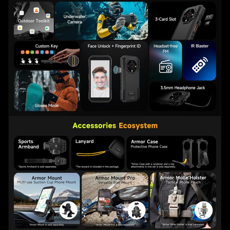 Ulefone Ulefone Armor X32, 8 GB + 128 GB, Nachtsicht, 5,65 Zoll, Android 14, Netzwerk: 4G, NFC, OTG