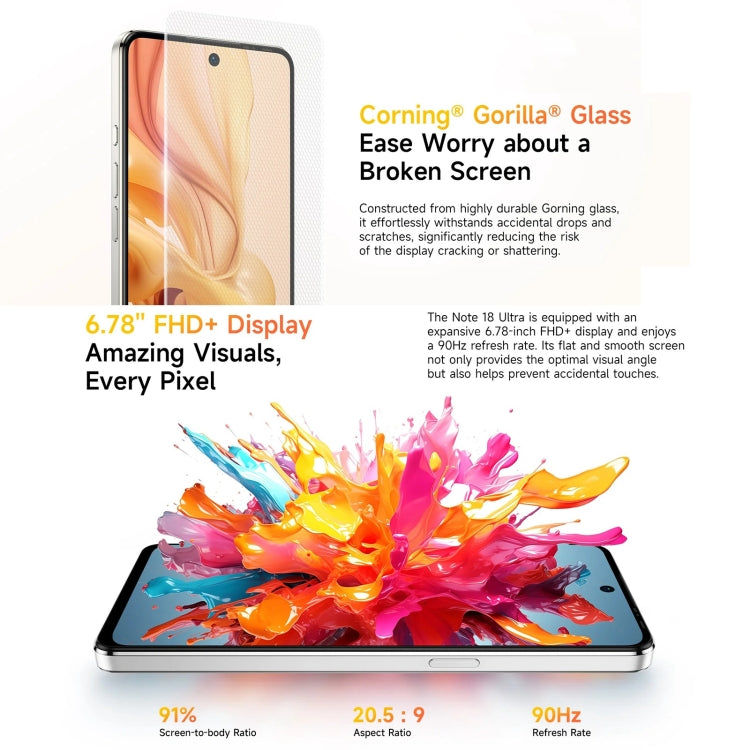 Ulefone Ulefone Note 18 Ultra, 6 GB + 256 GB, 6,78 Zoll Android 13, NFC, 5G (Titangrau)