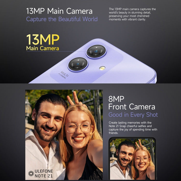 Ulefone Ulefone Note 21, 4 GB + 128 GB, Face ID und Fingerabdruck, Akku 5000mAh