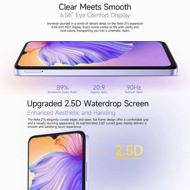 Ulefone Ulefone Note 21, 4 GB + 128 GB, Face ID und Fingerabdruck, Akku 5000mAh