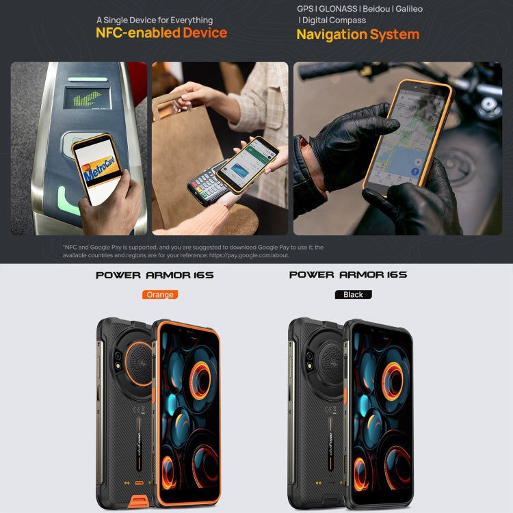 Ulefone Ulefone Power Armor 16S, 8 GB + 128 GB, 9600mAh Akku, 5,93 Zoll Android 13, 4G, NFC, OTG (Orange)