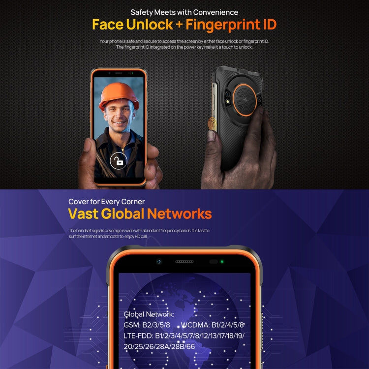 Ulefone Ulefone Power Armor 16S, 8 GB + 128 GB, 9600mAh Akku, 5,93 Zoll Android 13, 4G, NFC, OTG (Orange)