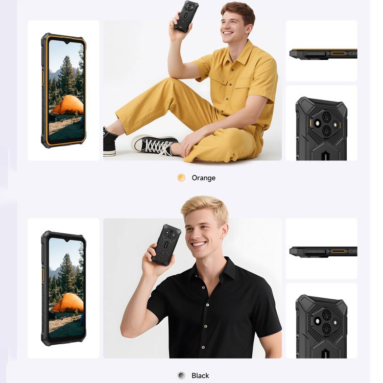 Ulefone Ulefone RugKing 3 Pro, 8 GB + 128 GB, (IP68/IP69K), 6,56 Zoll, Android 15, Unisoc T7250 Octa-Core-Prozessor, Netzwerk: 4G, NFC, OTG