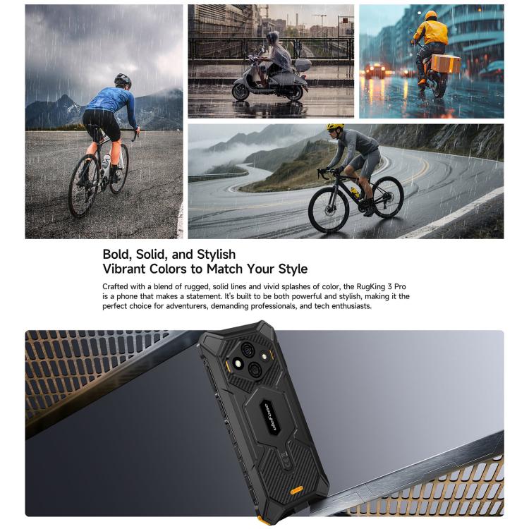 Ulefone Ulefone RugKing 3 Pro, 8 GB + 128 GB, (IP68/IP69K), 6,56 Zoll, Android 15, Unisoc T7250 Octa-Core-Prozessor, Netzwerk: 4G, NFC, OTG