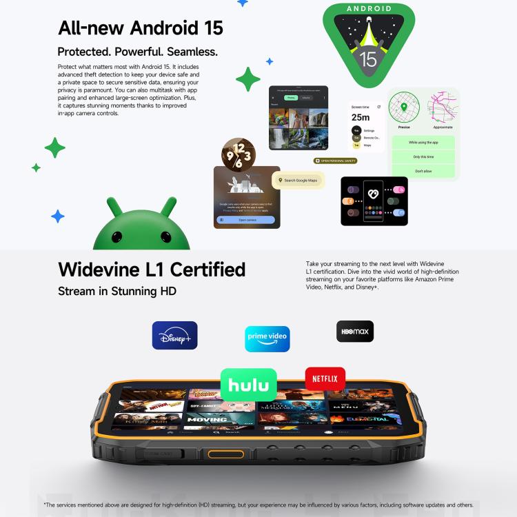 Ulefone Ulefone RugKing 4 Pro, 8 GB + 256 GB, (IP68/IP69K), 6,56 Zoll, Android 15, Unisoc T7250 Octa-Core-Prozessor, Netzwerk: 4G, NFC, OTG