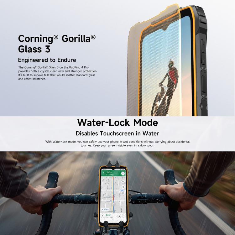 Ulefone Ulefone RugKing 4 Pro, 8 GB + 256 GB, (IP68/IP69K), 6,56 Zoll, Android 15, Unisoc T7250 Octa-Core-Prozessor, Netzwerk: 4G, NFC, OTG