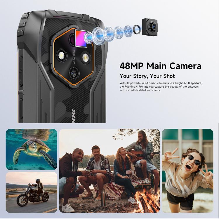 Ulefone Ulefone RugKing 4 Pro, 8 GB + 256 GB, (IP68/IP69K), 6,56 Zoll, Android 15, Unisoc T7250 Octa-Core-Prozessor, Netzwerk: 4G, NFC, OTG