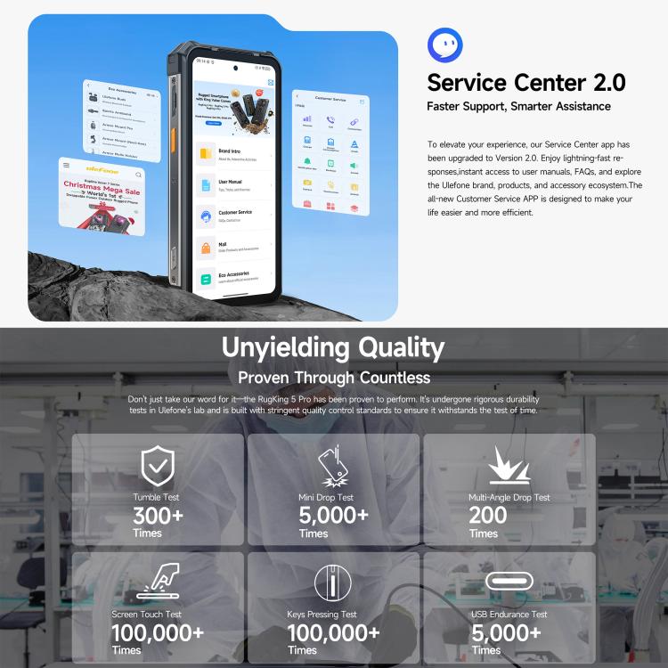 Ulefone Ulefone RugKing 5 Pro, seitlicher Fingerabdrucksensor, 20.000-mAh-Akku, 6,78-Zoll-Display, Android 16, Unisoc T7250 Octa-Core-Prozessor, Netzwerk: 4G, NFC, OTG