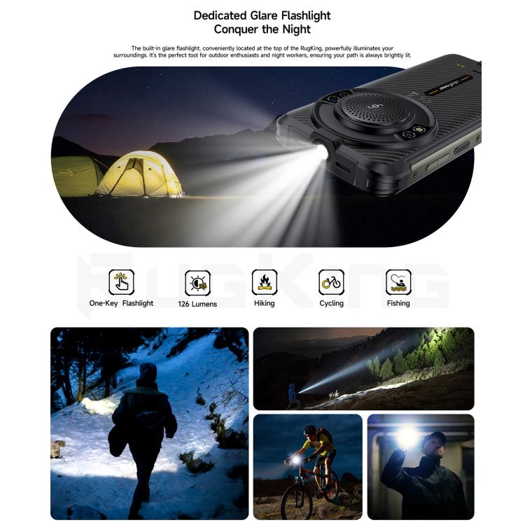 Ulefone Ulefone RugKing, 8 GB + 256 GB, (IP68/IP69K), 5,99 Zoll, Android 15, Unisoc T7255 Octa-Core-Prozessor, Netzwerk: 4G, NFC, OTG