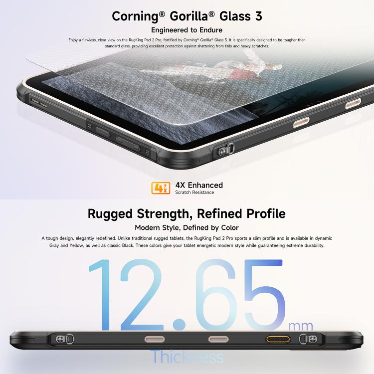 Ulefone Ulefone Rugking Pad 2 Pro, 8 GB + 128 GB, 10,1 Zoll, Android 16, Unisoc T7250 Octa-Core-Prozessor, 4G